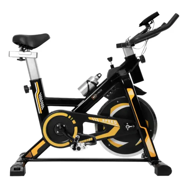 Bicicleta Spinning Com Roda De Inércia De 13kg Wct Fitness Original Cor Preto Preto/amarelo