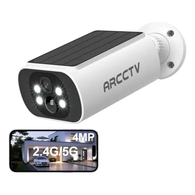 Câmera De Segurança ARCCTV Bala Wi-Fi 4MP Para Exterior Com Painel Solar e Áudio Bidirecional