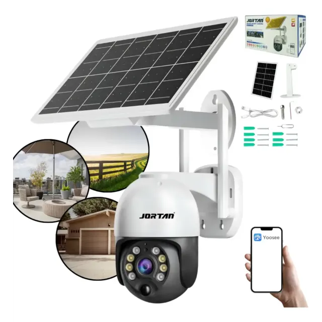 Câmera De Segurança Solar Vigilância Prova D'água Wifi 355°