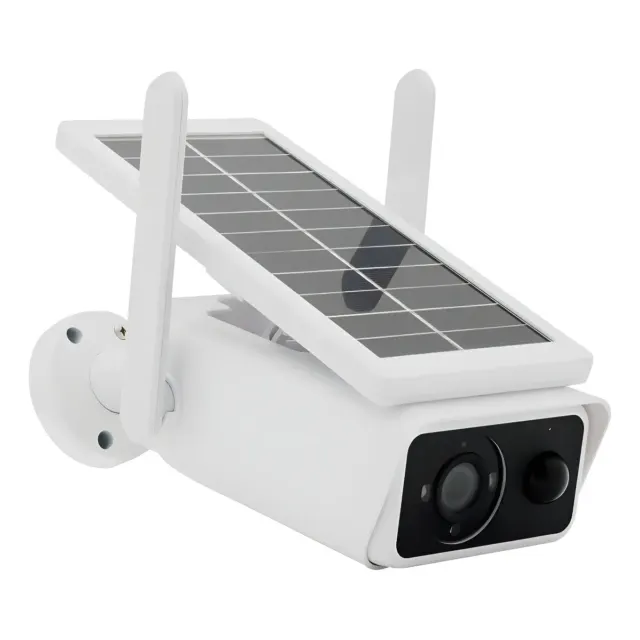Câmera De Segurança Wifi Energia Solar Full Hd Prova D'agua Cor Branco