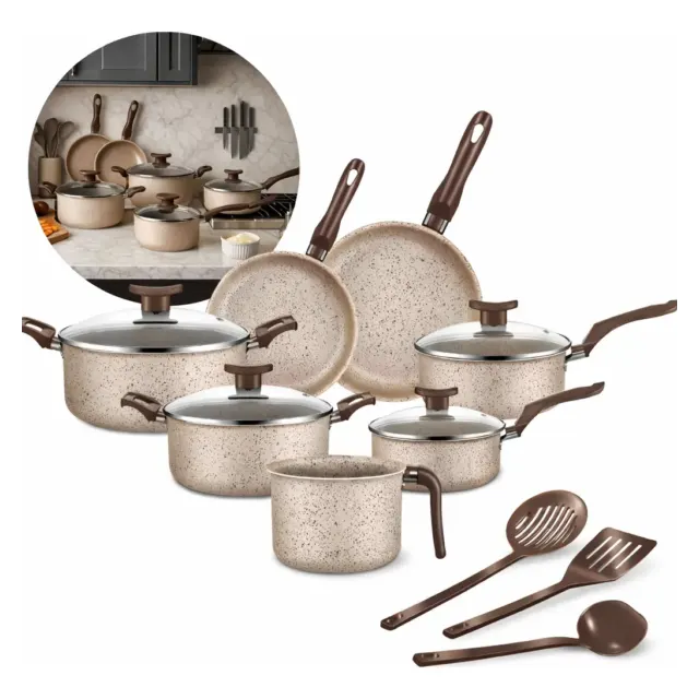 Conjunto de panelas antiaderente 10 peças Coffee cappuccino Imperial