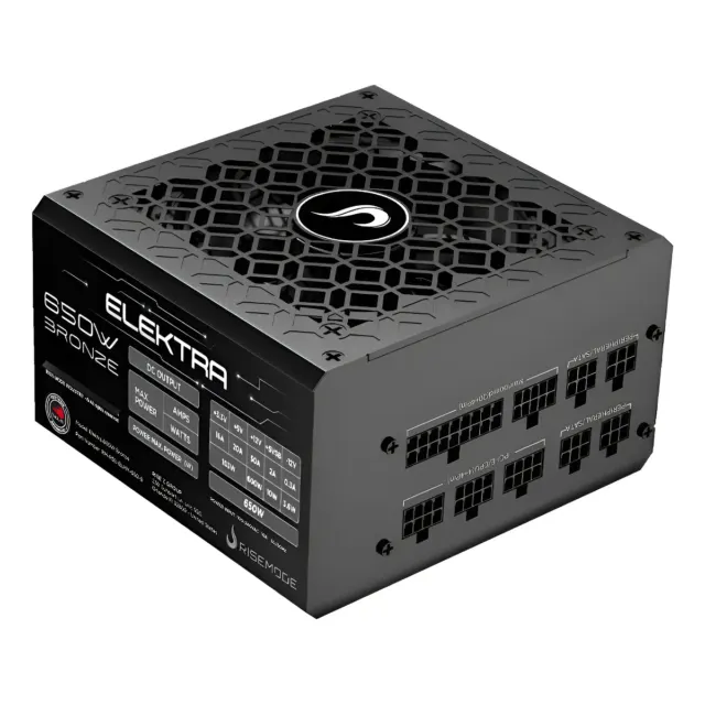 Fonte Gamer Rise Mode Elektra 650w Full Modular Selo Teclab Preto