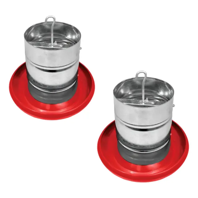 Kit 2 Comedouro Tubular 3kg Aves Galvanizado Ração Suspenso