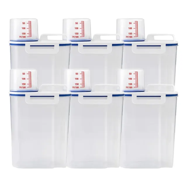 Kit 6 Potes Herméticos Com Medidor 2,5l Arroz Grãos Ração