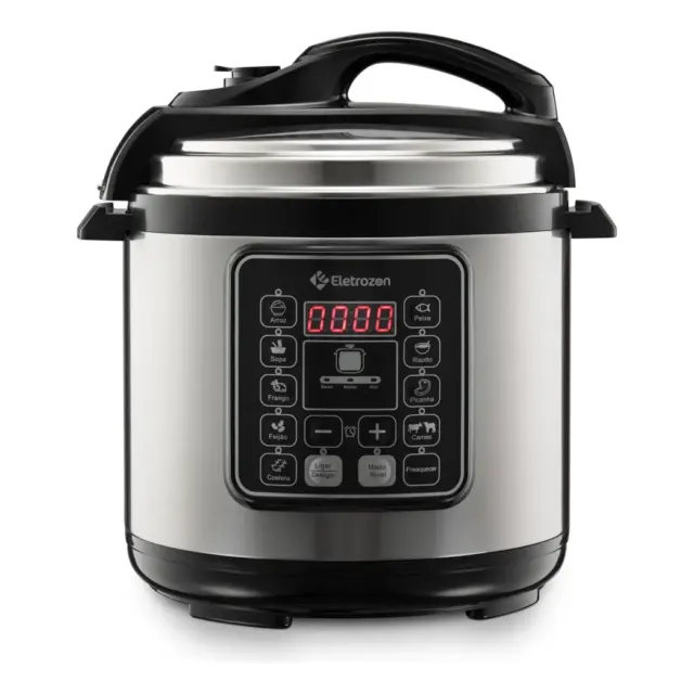 Panela de Pressão Elétrica 1100W Eletrozon Elt-808 de 6 Litros com Revestimento Antiaderente e Desligamento Automático