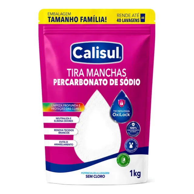 Percarbonato De Sódio 100% Puro Tira Manchas Alvejante - 1kg Calisul