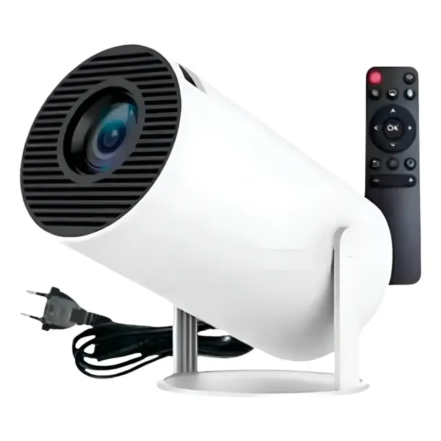 Projetor Smart Portátil Full Hd 4k Android 11 Wi-fi Bluetooth tv Mini Projetor hy300 Home Theater Cinema Em Casa Imagem Nítida Som Potente Compatível Com Diversos Dispositivos Branco LUZTUDO